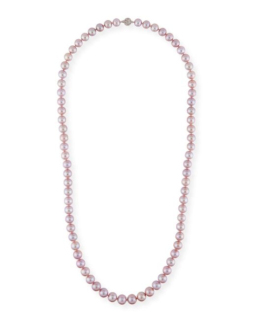 Belpearl Long Kasumiga Pearls Necklace w 18k White Gold