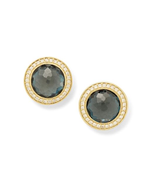 Ippolita Lollipop 18k Gold Turquoise Diamond Earrings