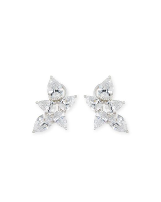 Fantasia by DeSerio Pear-Shaped CZ Cluster Earrings