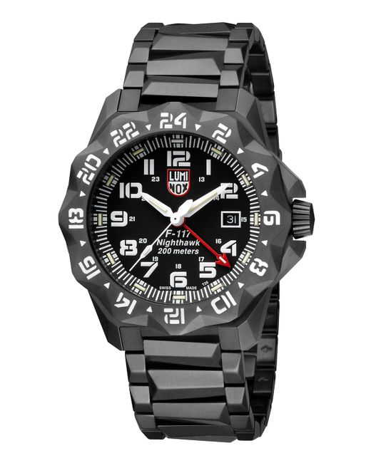 Luminox 45mm Nighthawk 6400 Gunmetal Bracelet Watch