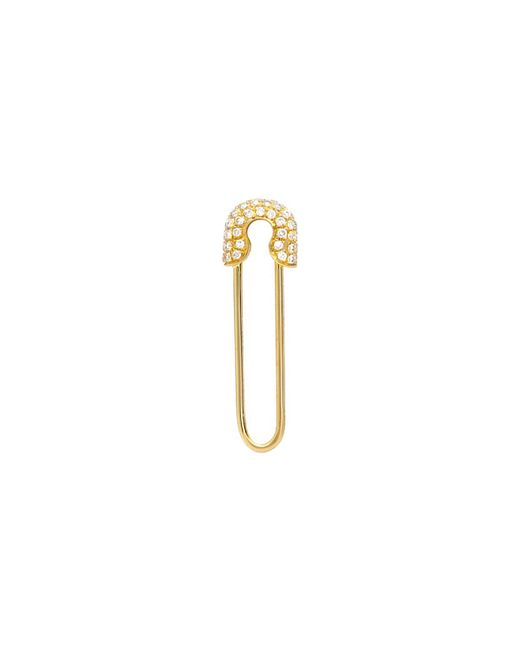 Zoe Lev Jewelry 14k Yellow Diamond Safety Pin Stud Earring Single