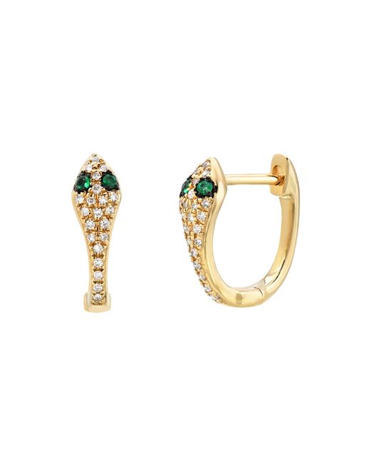 Zoe Lev Jewelry 14k Diamond Snake Huggie Earrings