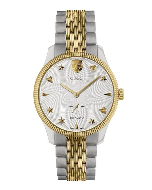 Gucci G-Timeless 40mm Automatic Two-Tone Bracelet Watch