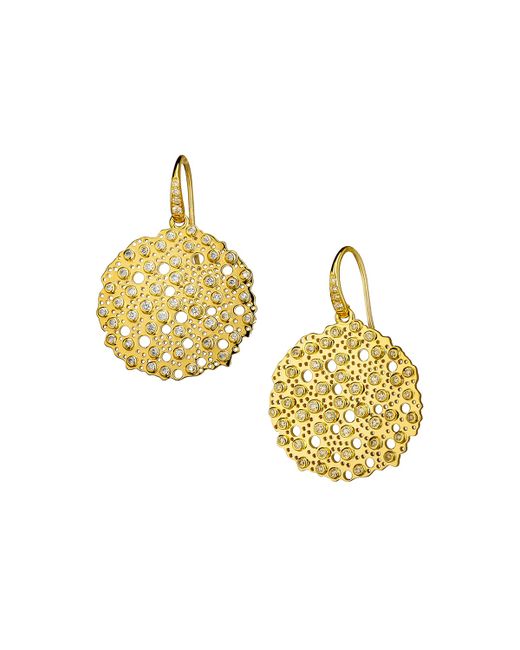 Syna 18k Gold Diamond Cluster Drop Earrings