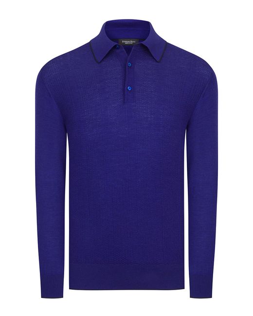 Stefano Ricci Mens Solid Cashmere-Silk Polo Sweater