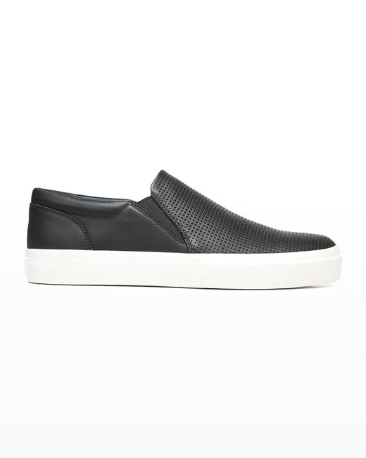 Vince Fletcher Perforated Leather Slip-On Sneakers