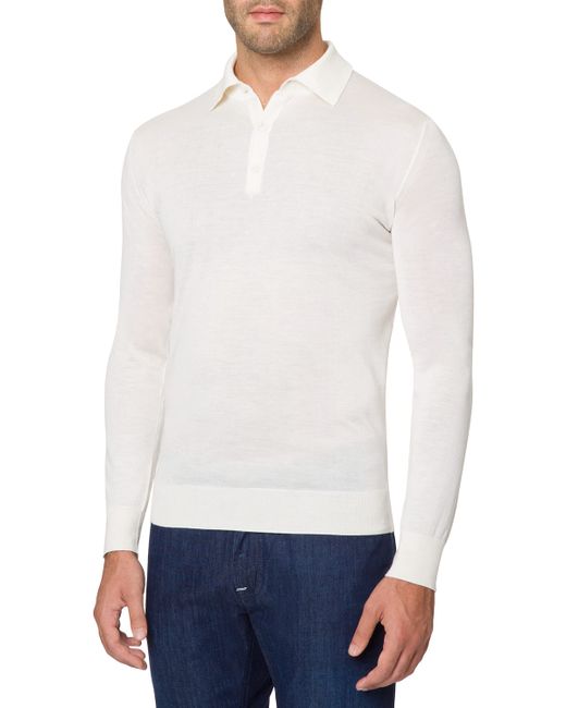 Stefano Ricci Solid Cashmere-Silk Polo Sweater