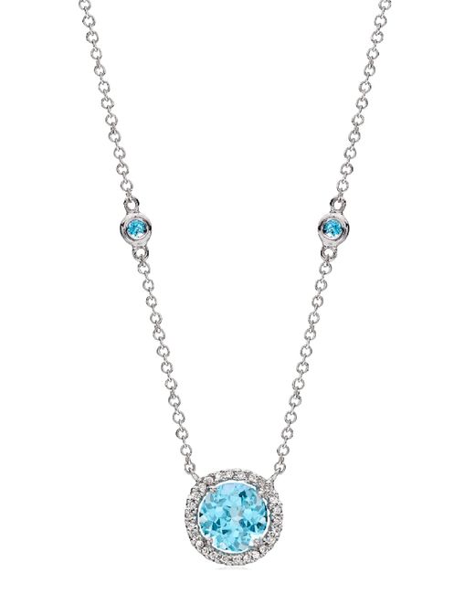 Kiki McDonough Grace 18k White Gold Topaz Diamond Necklace