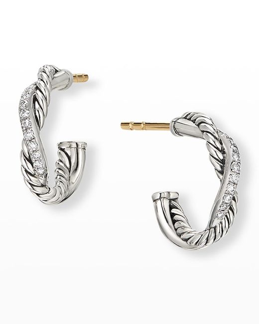 David Yurman Petite Pave Infinity Huggie Earrings