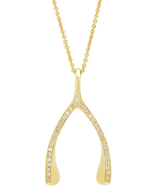 Jennifer Meyer 18k Yellow Diamond Wishbone Necklace
