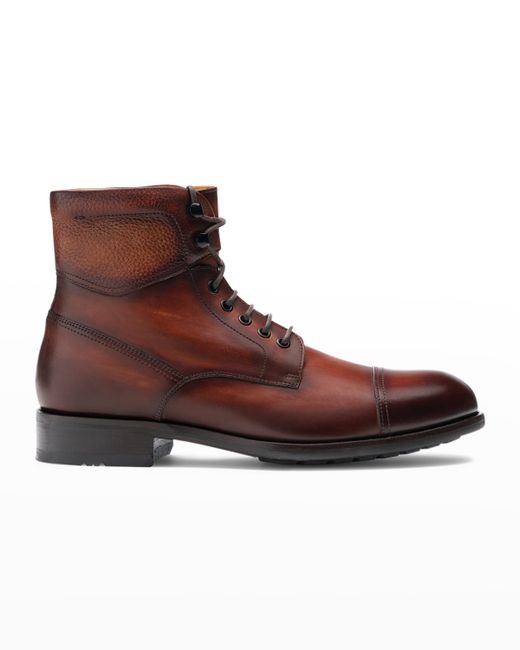 Magnanni Peyton II Burnished Leather Lace-Up Boots
