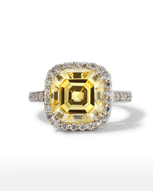 Fantasia by DeSerio Cushion-Cut Center with Micropave Ring 8