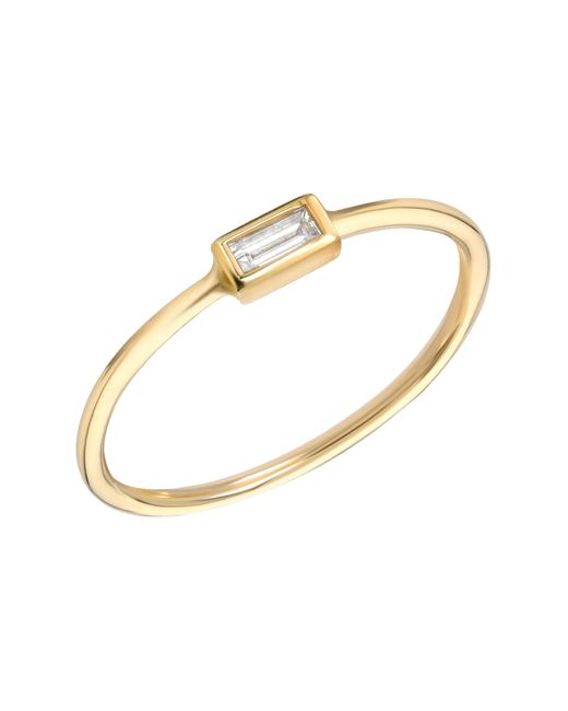 Zoe Lev Jewelry 14k Gold Diamond Baguette Ring 7
