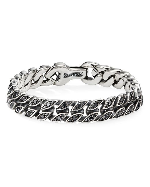 David Yurman 11.5mm Curb Chain Bracelet with Black Diamonds L
