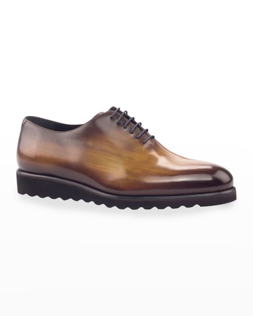 Ike Behar Torino Whole-Cut Patina Leather Oxford Shoes