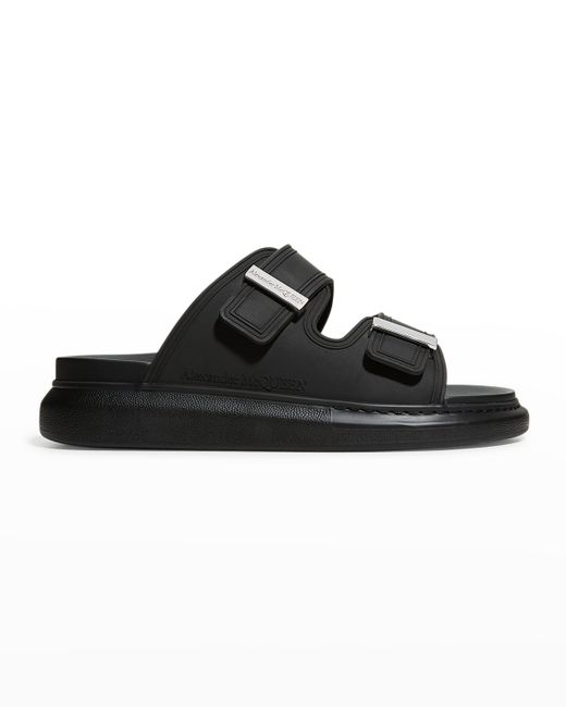 Alexander McQueen Logo Flatform Slide Sandals