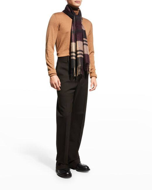 Neiman Marcus Cashmere Exploded Plaid Scarf