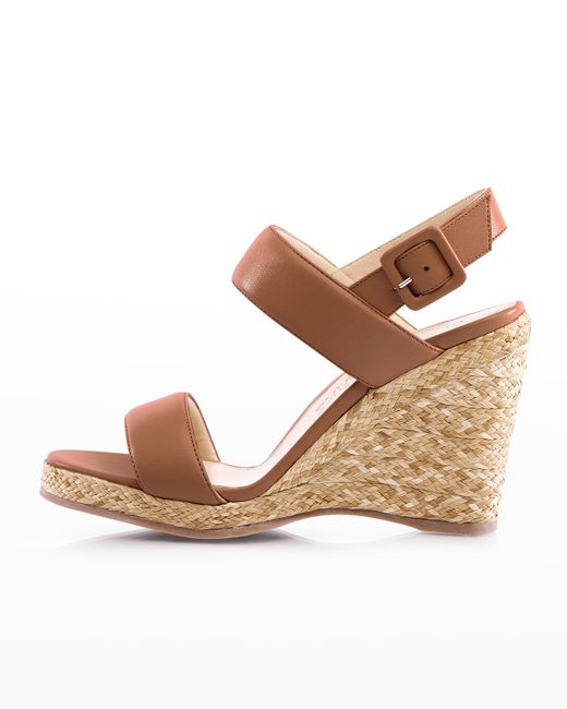 Marion Parke Leighton Leather Wedge Slingback Sandals
