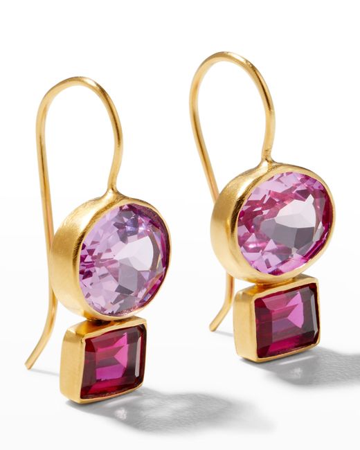 Dina Mackney Double Pink Drop Earrings