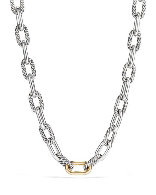 David Yurman Madison Chain Large Link Necklace with 18K Gold 20