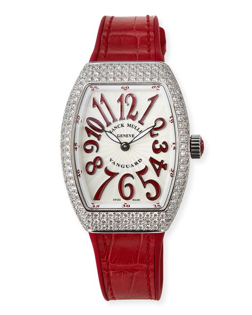 Franck Muller Lady Vanguard Watch with Diamonds Alligator Strap