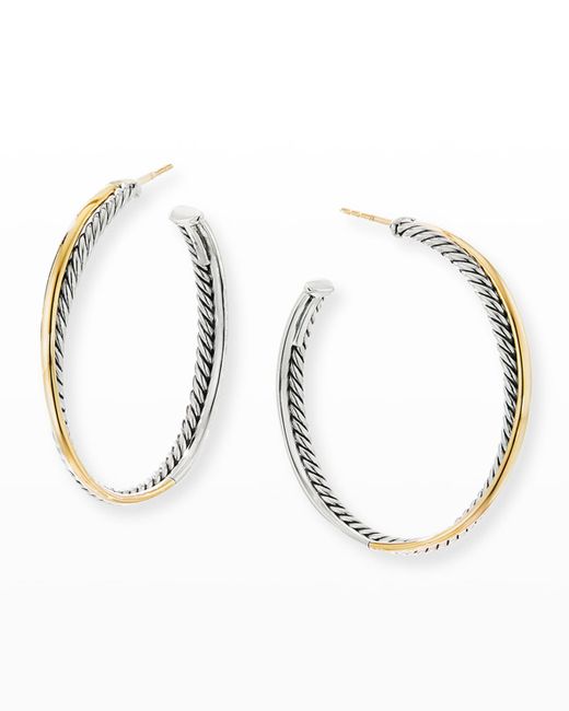 David Yurman DY Crossover Extra-Large Gold Hoop Earrings
