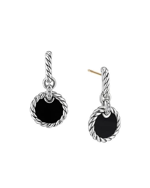 David Yurman DY Elements Drop Earrings with Onyx and Pave Diamonds