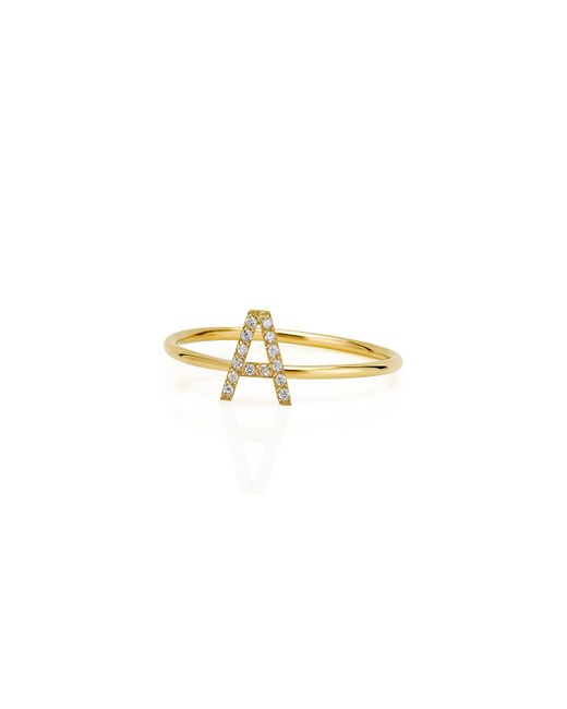 Sarah Chloe Amelia 14k Diamond Stackable Initial Ring