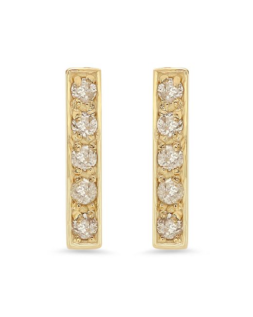 Jennifer Meyer Diamond Bar Stud Earrings in 18K Yellow