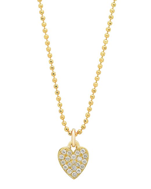 Jennifer Meyer 18k Gold Diamond Heart Pendant Necklace