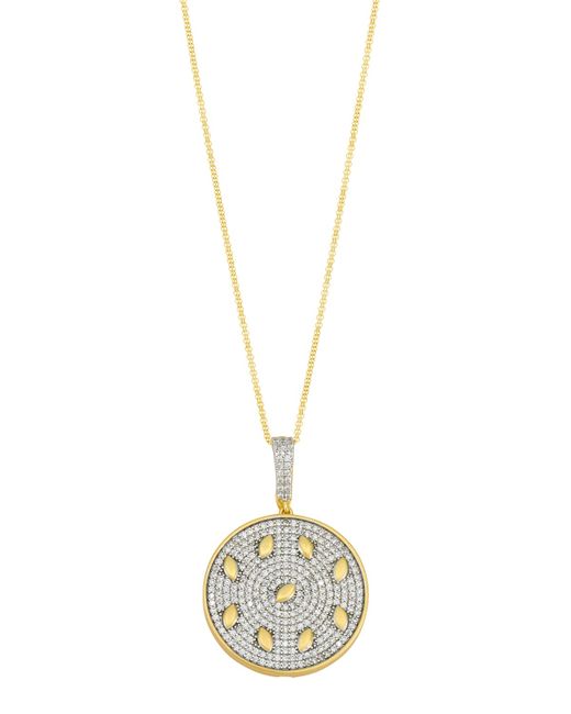 Freida Rothman Petals and Pave Double Strand Pendant Necklace