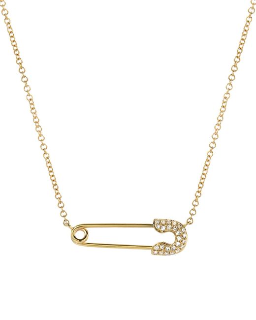 Zoe Lev Jewelry 14k Diamond Safety Pin Necklace