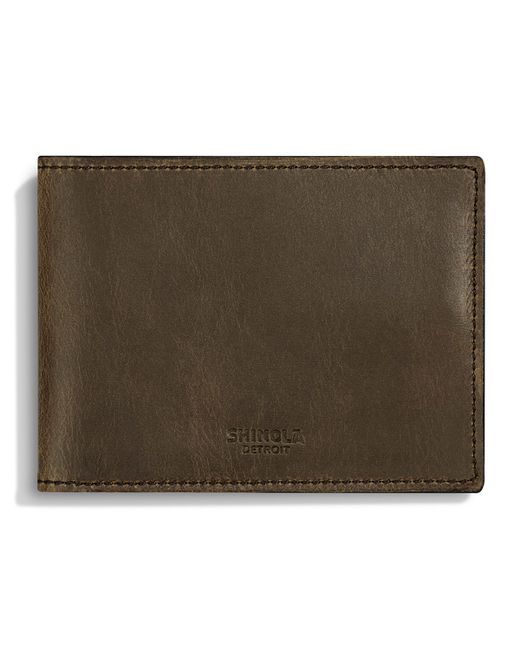 Shinola Slim Leather Bi-Fold Wallet