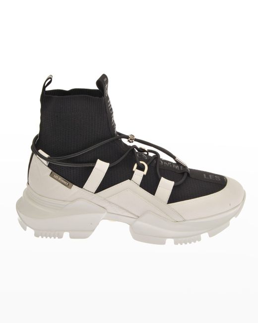 Les Hommes Sock Knit Chunky High-Top Sneakers
