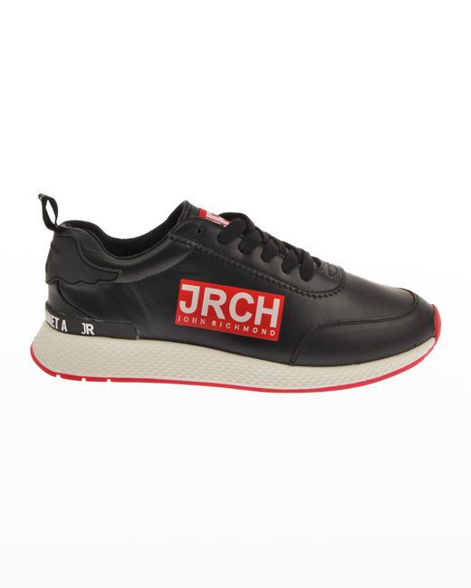 John Richmond Logo Leather Low-Top Sneakers