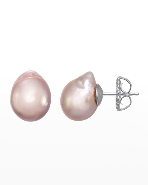 Margo Morrison Small Baroque Pearl Earrings on Sterling Silver Posts