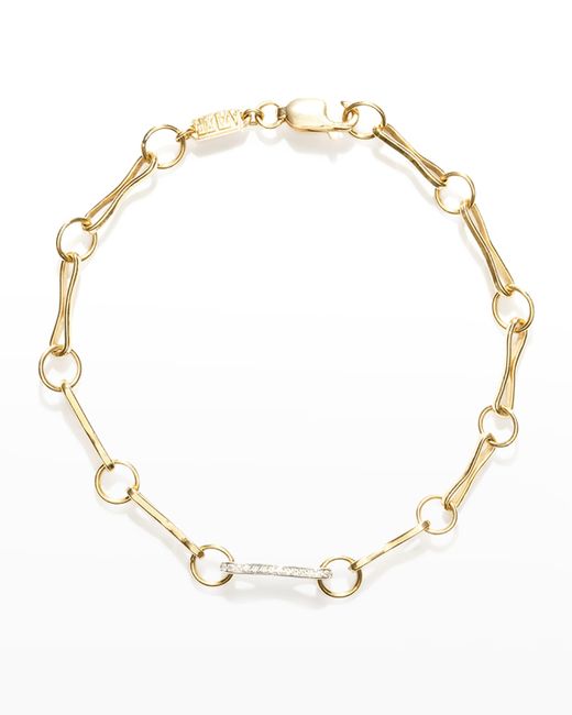 Azlee Large Circle Link Braclet with 1 Pave