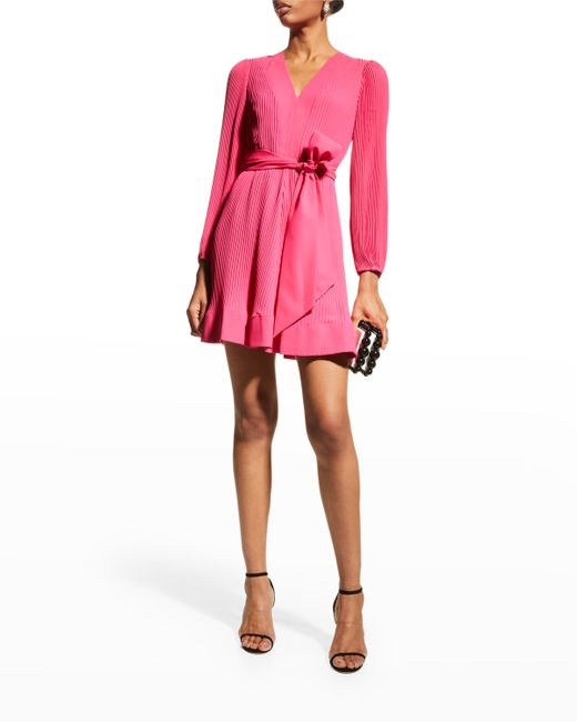 Milly Liv Pleated Fit--Flare Dress