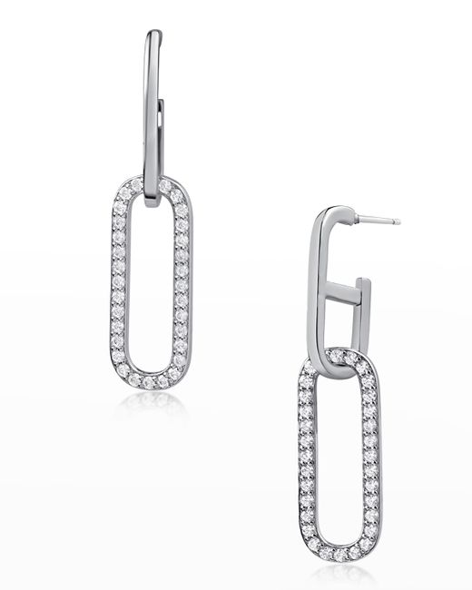 Golconda by Kenneth Jay Lane Pave Cubic Zirconia Link Drop Earrings