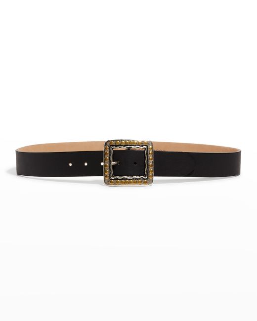 Streets Ahead Antique Square Studded Leather Belt