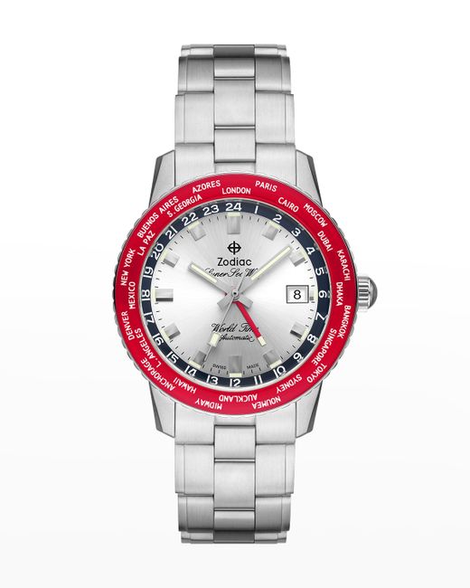 Zodiac Super Sea Wolf World Time Bracelet Watch