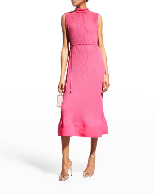 Milly Melina Solid Pleated Dress