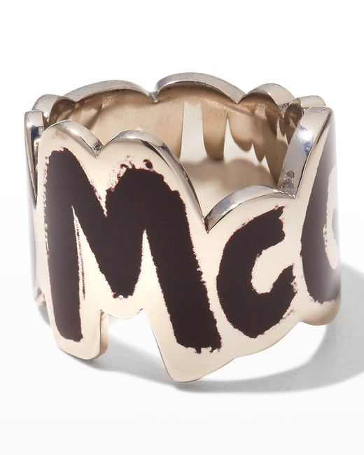 Alexander McQueen McQueen Graffiti Cut-Out Ring