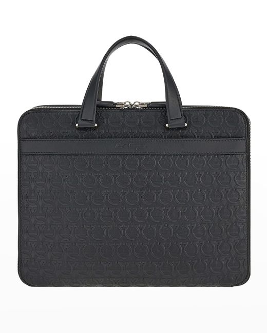 Salvatore Ferragamo Leather Gancini Business Briefcase