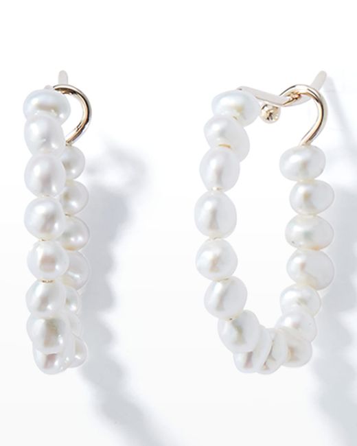 Mizuki Freshwater Pearl Diamond Hook Earrings