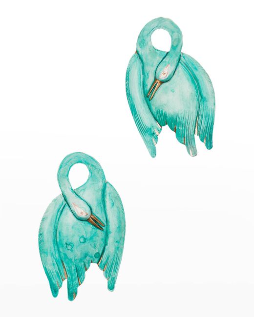 We Dream In Colour Jade Swan Earrings