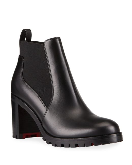 Christian Louboutin Marchacroche Leather Red Sole Booties