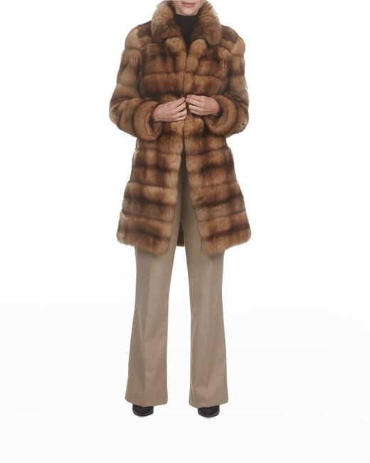 Gorski Russian Sable Fur Horizontal Stroller Coat