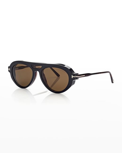 Tom Ford Round Block Optical Frames w Magnetic Sunglass Clip