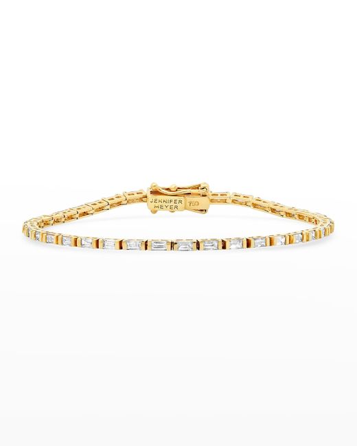 Jennifer Meyer Gold Baguette Diamond Tennis Bracelet